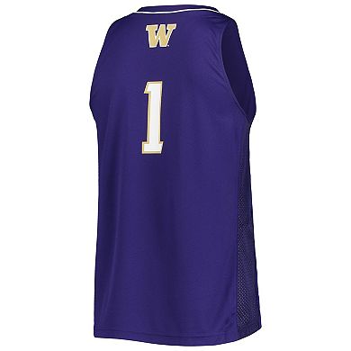 Men's adidas #1 Purple Washington Huskies Team Swingman Basketball Jersey