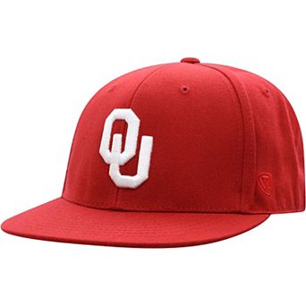 Men's Top of the World Crimson Oklahoma Sooners Team Color Fitted Hat