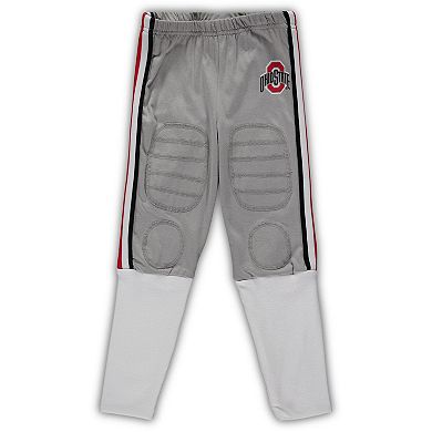 Preschool Wes & Willy Scarlet Ohio State Buckeyes Football V-Neck T-Shirt and Pants Sleep Set