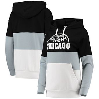 Women's G-III Sports by Carl Banks Black/Gray Chicago White Sox Block and Tackle Colorblock Pullover Hoodie