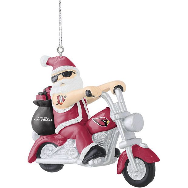 FOCO Arizona Cardinals Santa on a Motorcycle Ornament