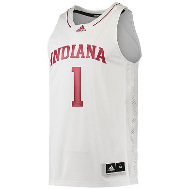 Men's adidas #1 Cream Indiana Hoosiers Swingman Team Basketball Jersey