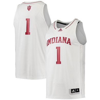 Men's adidas #1 Cream Indiana Hoosiers Swingman Team Basketball Jersey