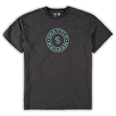 Men's Concepts Sport Deep Sea Blue/Heathered Charcoal Seattle Kraken Big & Tall T-Shirt & Shorts Sleep Set