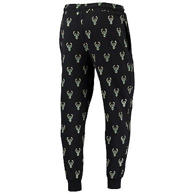 The Wild Collective Black Milwaukee Bucks Allover Logo Jogger Pants
