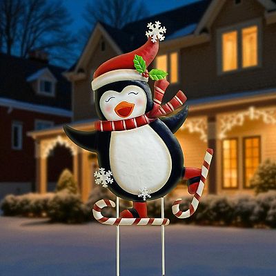 Crosslight Jolly Penguin Stake Outdoor Decor