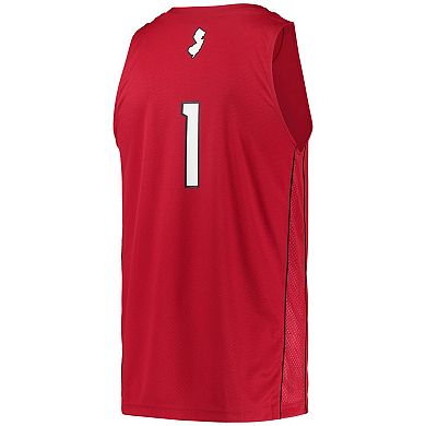 Men's adidas #1 Scarlet Rutgers Scarlet Knights Team Swingman Basketball Jersey