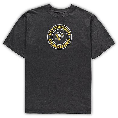 Men's Concepts Sport Black/Heathered Charcoal Pittsburgh Penguins Big & Tall T-Shirt & Shorts Sleep Set