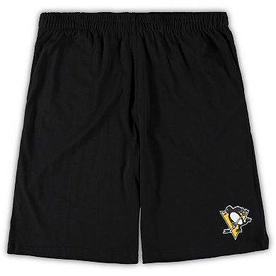 Men's Concepts Sport Black/Heathered Charcoal Pittsburgh Penguins Big & Tall T-Shirt & Shorts Sleep Set