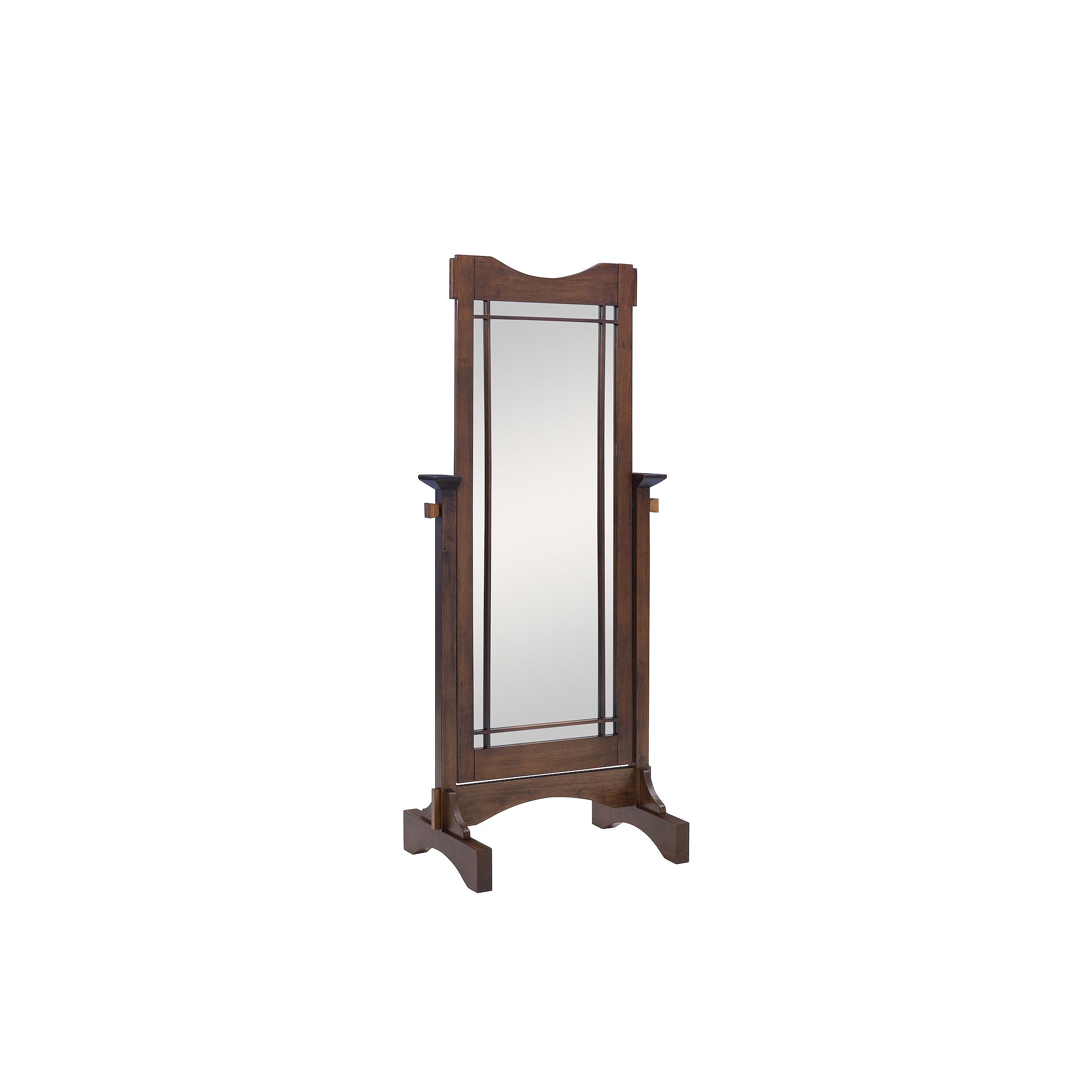 Mission Oak Cheval Mirror, Brown