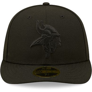 Men's New Era Black Minnesota Vikings Black on Black Low Profile 59FIFTY II Fitted Hat