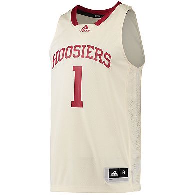Men's adidas #1 Cream Indiana Hoosiers Swingman Basketball Jersey