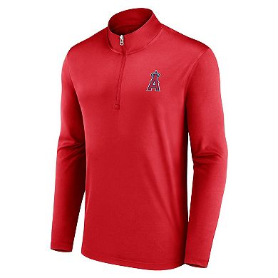 Men's Fanatics Branded Red Los Angeles Angels Underdog Mindset Quarter-Zip Jacket