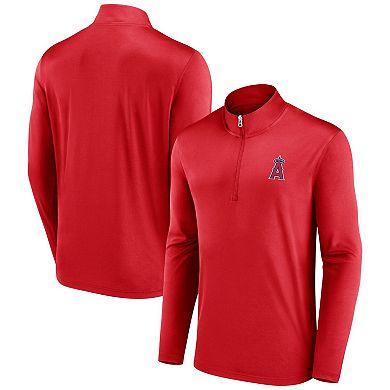 Men's Fanatics Branded Red Los Angeles Angels Underdog Mindset Quarter-Zip Jacket