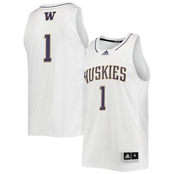 Men's adidas #1 White Washington Huskies Swingman Basketball Jersey