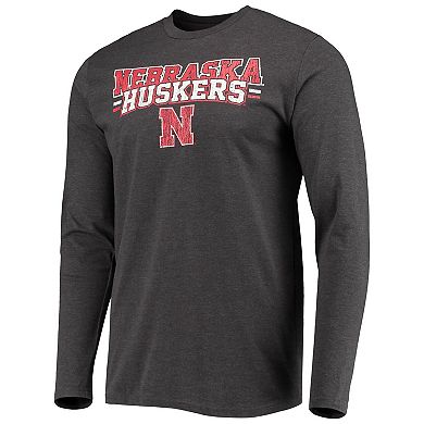 Men's Concepts Sport Scarlet/Heathered Charcoal Nebraska Huskers Meter Long Sleeve T-Shirt & Pants Sleep Set