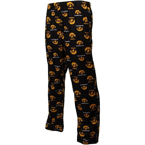 Iowa Hawkeyes Youth Team Logo Flannel Pajama Pants - Black
