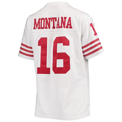 Women s Mitchell Ness Joe Montana White San Francisco 49ers Legacy Replica Player Jersey