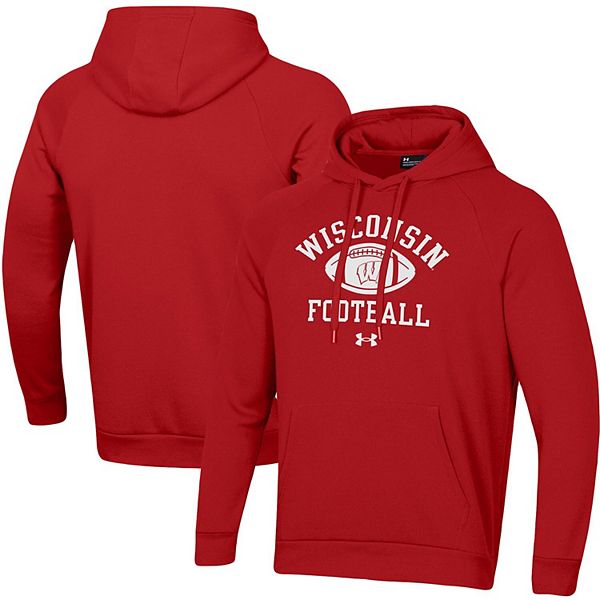 Men's Under Armour Red Wisconsin Badgers Football Practice Raglan