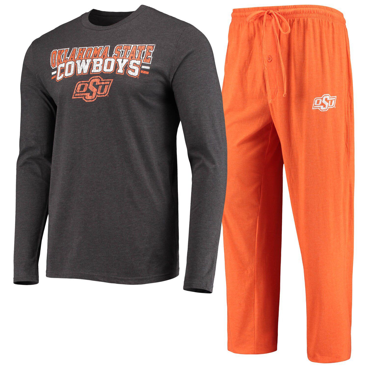 Women's Concepts Sport Black/Orange Oklahoma State Cowboys Badge T-Shirt &  Flannel Pants Sleep Set