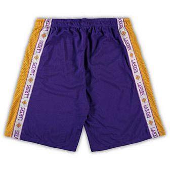 Men's Fanatics Branded Purple/Gold Los Angeles Lakers Big & Tall Tape Mesh Shorts