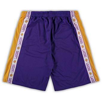 Men's Fanatics Branded Purple/Gold Los Angeles Lakers Big & Tall Tape Mesh Shorts