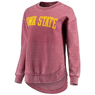 Women's Pressbox Cardinal Iowa State Cyclones Vintage Wash Pullover Sweatshirt