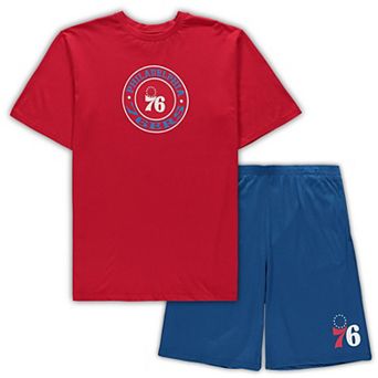 Men's Concepts Sport Red/Royal Philadelphia 76ers Big & Tall T-Shirt & Shorts Sleep Set
