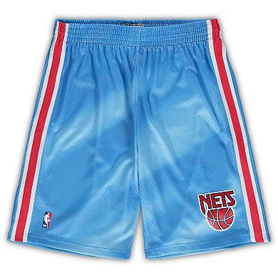 Men's Mitchell & Ness Blue New Jersey Nets Big & Tall Hardwood Classics Team Swingman Shorts