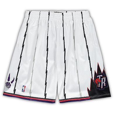 Men's Mitchell & Ness White Toronto Raptors Big & Tall Hardwood Classics Team Swingman Shorts