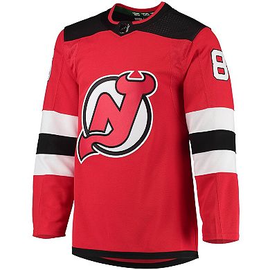 Men's adidas Jack Hughes Red New Jersey Devils Home Primegreen Authentic Pro Player Jersey