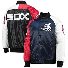 Men's Black/Gray Chicago White Sox Big & Tall Split Body Anorak Half-Zip  Jacket