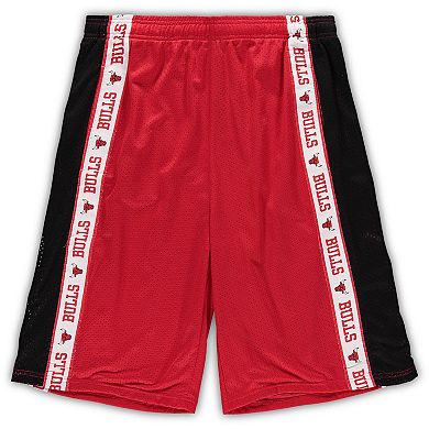 Men's Fanatics Branded Red/Black Chicago Bulls Big & Tall Tape Mesh Shorts