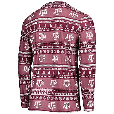 Men's Concepts Sport Maroon Texas A&M Aggies Ugly Sweater Long Sleeve T-Shirt and Pants Sleep Set
