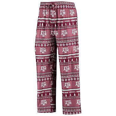 Men's Concepts Sport Maroon Texas A&M Aggies Ugly Sweater Long Sleeve T-Shirt and Pants Sleep Set