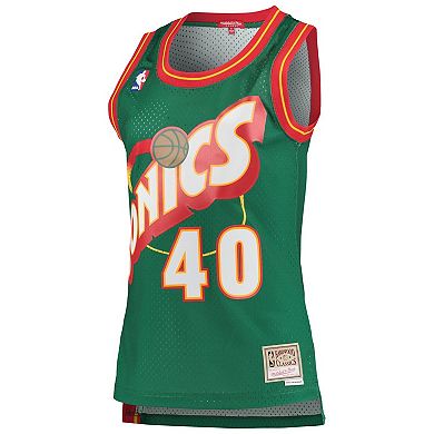 Women's Mitchell & Ness Shawn Kemp Green Seattle SuperSonics 1995-96 Hardwood Classics Swingman Jersey