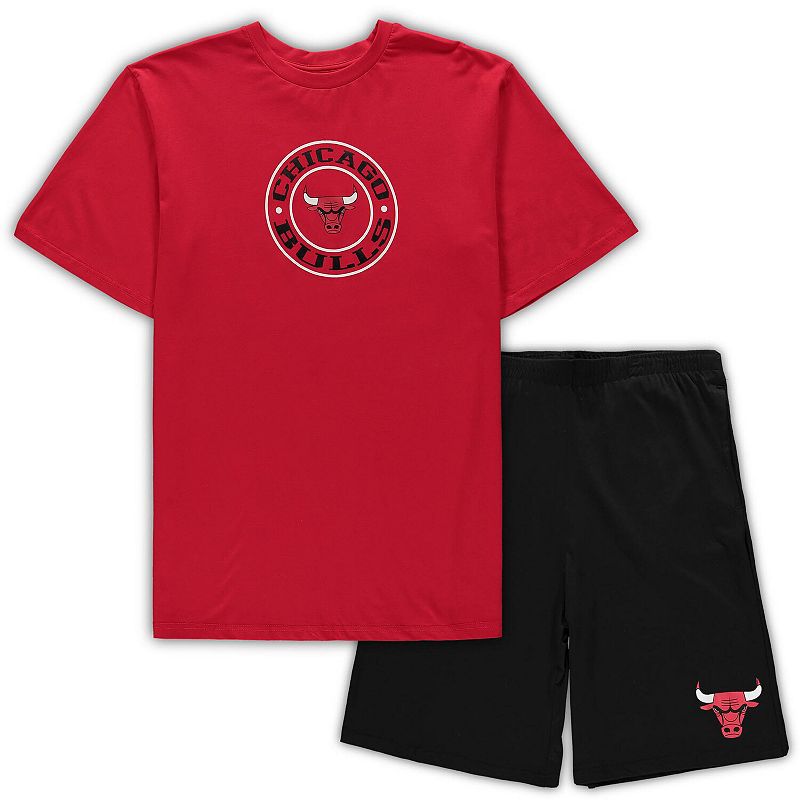 Mens Concepts Sport Red/Black Chicago Bulls Big & Tall T-Shirt & Shorts Sl