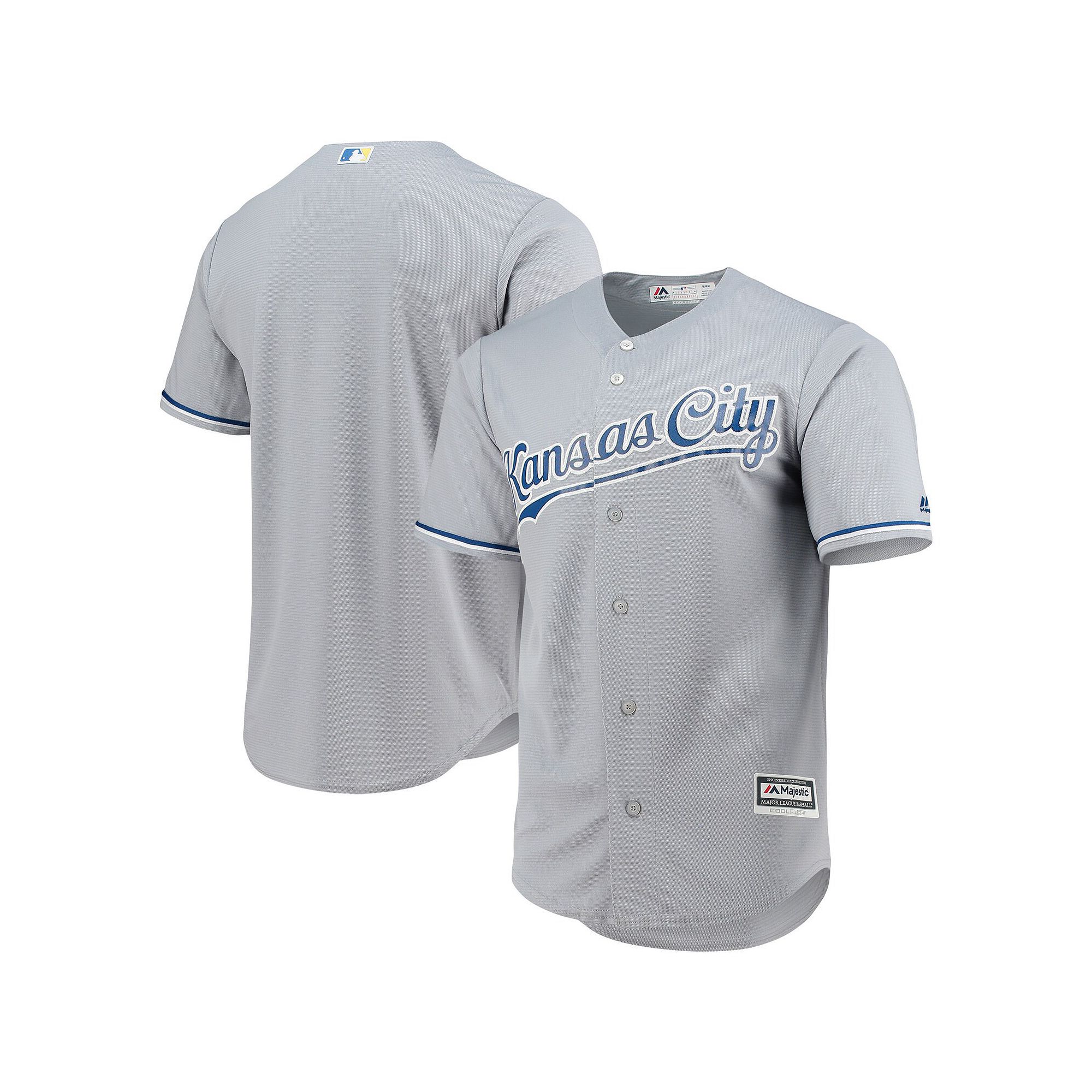 Mens Majestic Gray Kansas City Royals Team Official Jersey, Size: Small, G