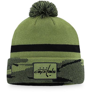 Men's Fanatics Branded Camo Washington Capitals Military Appreciation Cuffed Knit Hat with Pom