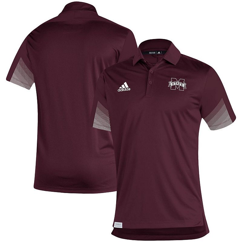 Mens adidas Maroon Mississippi State Bulldogs 2021 Sideline Primeblue Polo