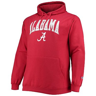 Men's Champion Crimson Alabama Crimson Tide Big & Tall Arch Over Logo Powerblend Pullover Hoodie