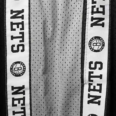 Men's Fanatics Branded Black/Silver New Jersey Nets Big & Tall Tape Mesh Shorts