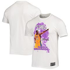 Women's Los Angeles Lakers New Era Purple Brushed Jersey Cropped T-Shirt