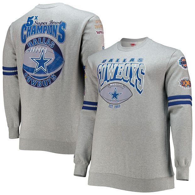 Men's Mitchell & Ness Heathered Gray Dallas Cowboys Big & Tall