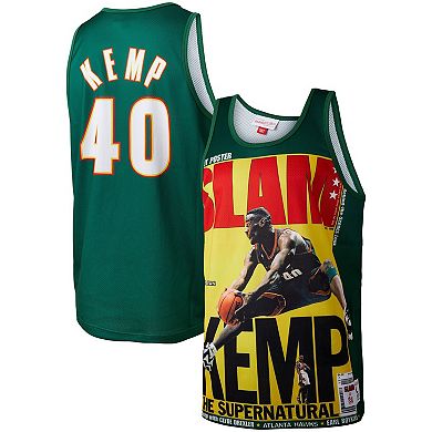 Men's Mitchell & Ness Shawn Kemp Green Seattle SuperSonics Slam Player Tank Top