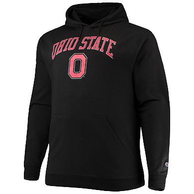 Men's Champion Black Ohio State Buckeyes Big & Tall Arch Over Logo Powerblend Pullover Hoodie