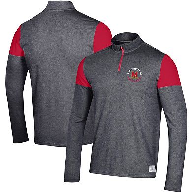 Men's Under Armour Black Maryland Terrapins Gameday Tri-Blend Quarter-Zip Jacket