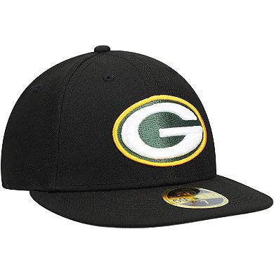 Men's New Era Black Green Bay Packers Omaha Low Profile 59FIFTY Fitted Hat