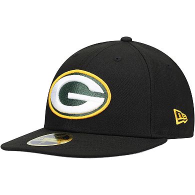 Men's New Era Black Green Bay Packers Omaha Low Profile 59FIFTY Fitted Hat