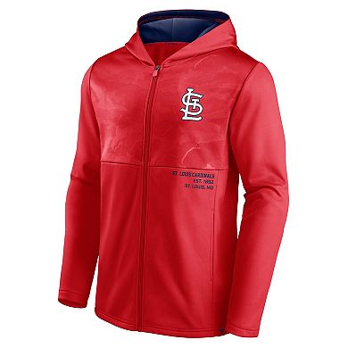 Men's Fanatics Branded Red St. Louis Cardinals Primary Logo Full-Zip Hoodie